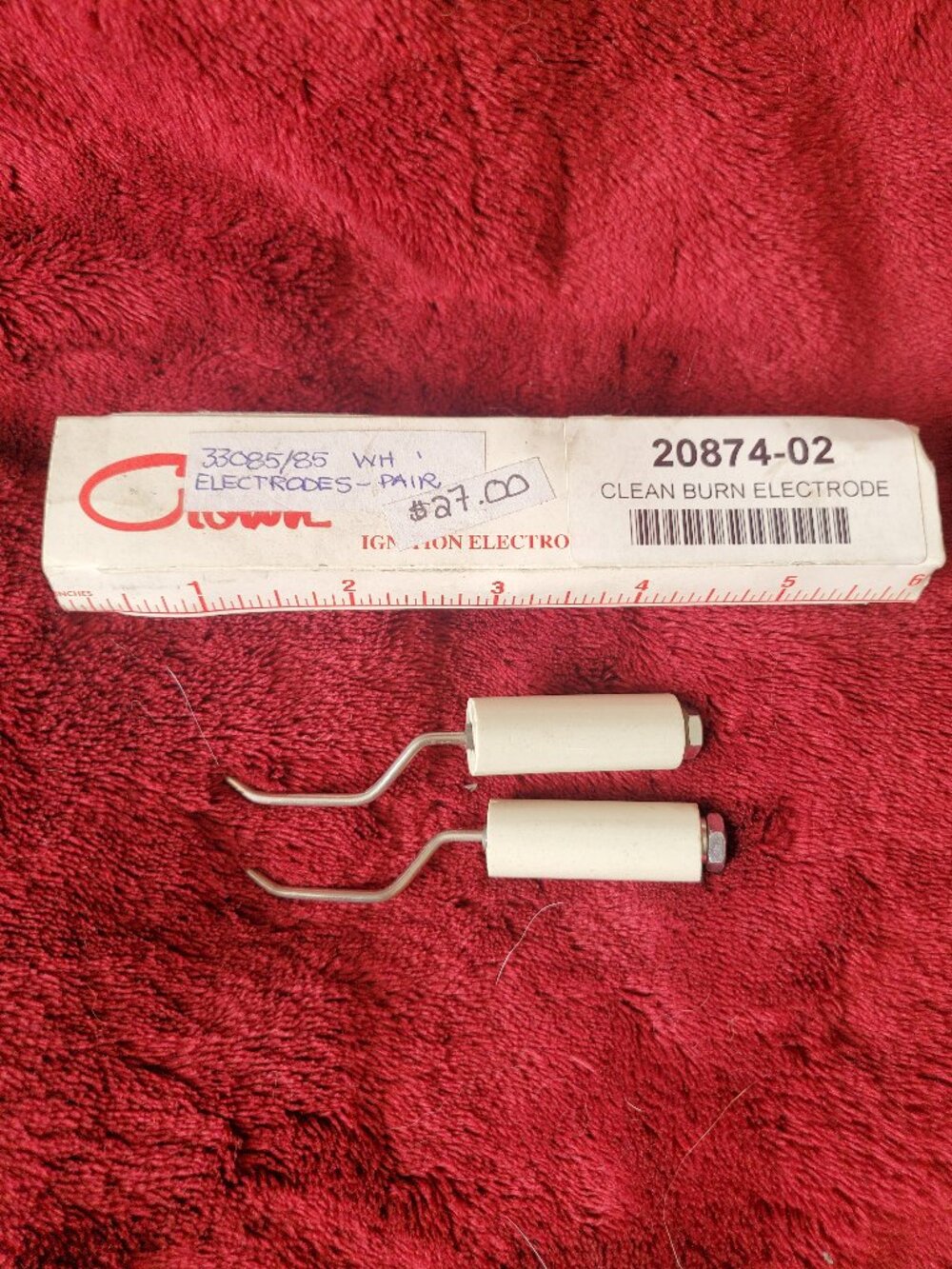 Crown Electrode Pair Ignitors 33085 New In Box for Waste oil Furnace